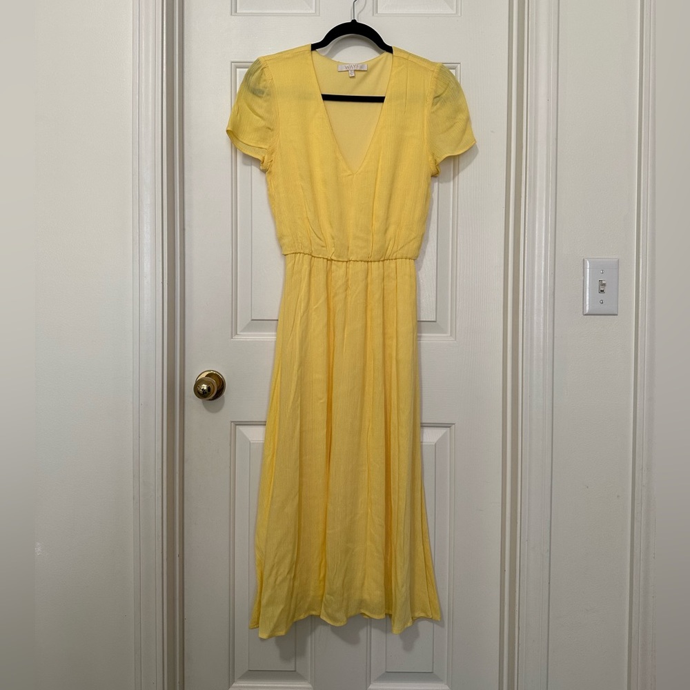 WAYF Blouson Midi Dress Size S